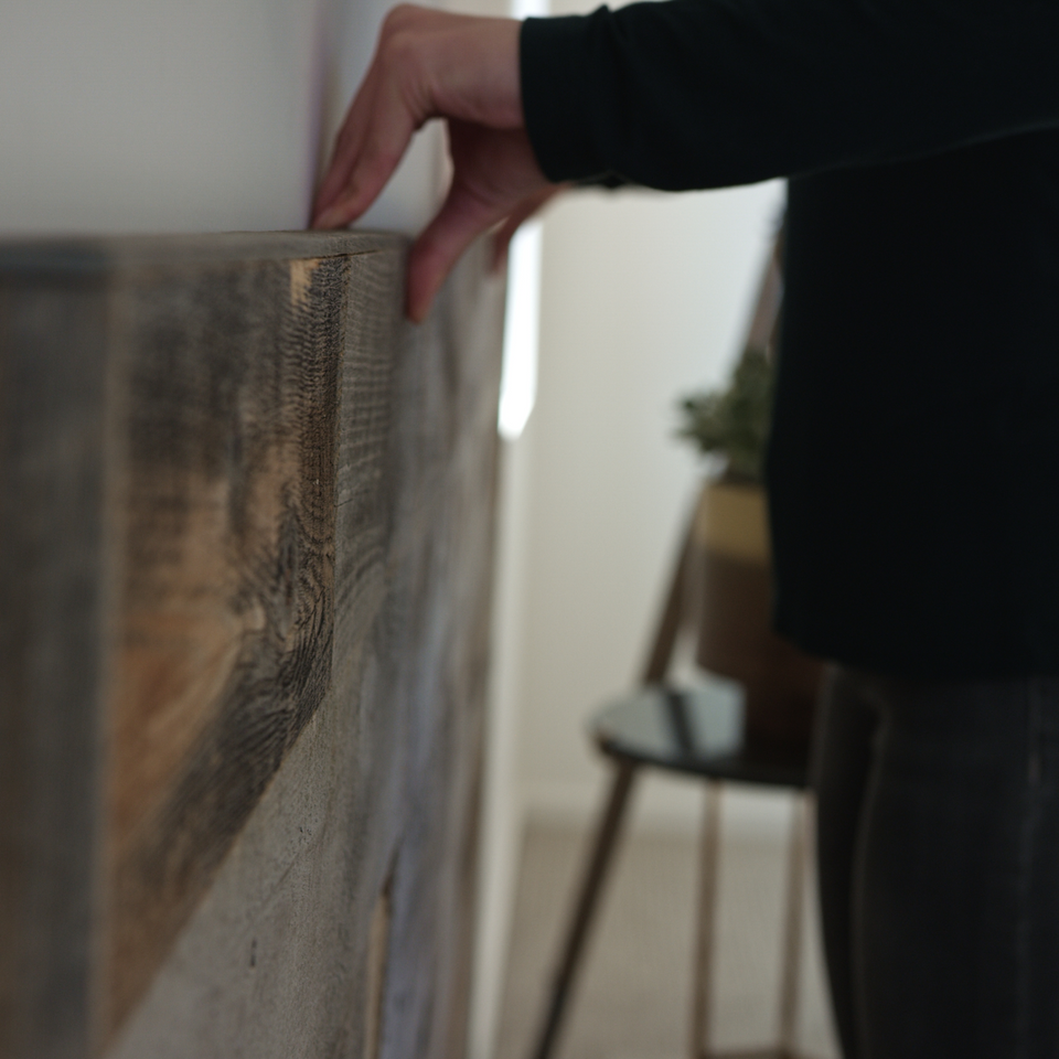 Reclaimed Weathered Wood KingSize Headboard Stikwood