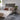 Queen Size Reclaimed Wood Headboard above a bed with neutral bedding and a patterned rug
