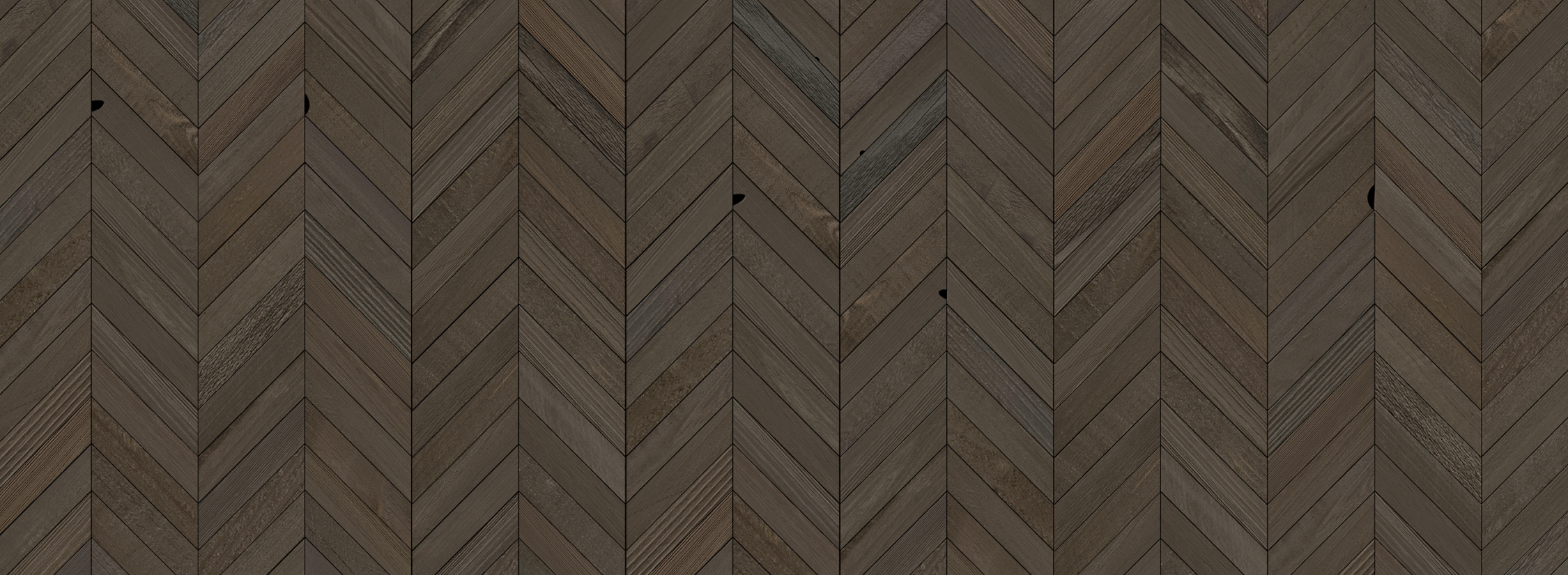 Dark natural wood plank wall with a herringbone pattern creating a rustic peel and stick accent wall effect