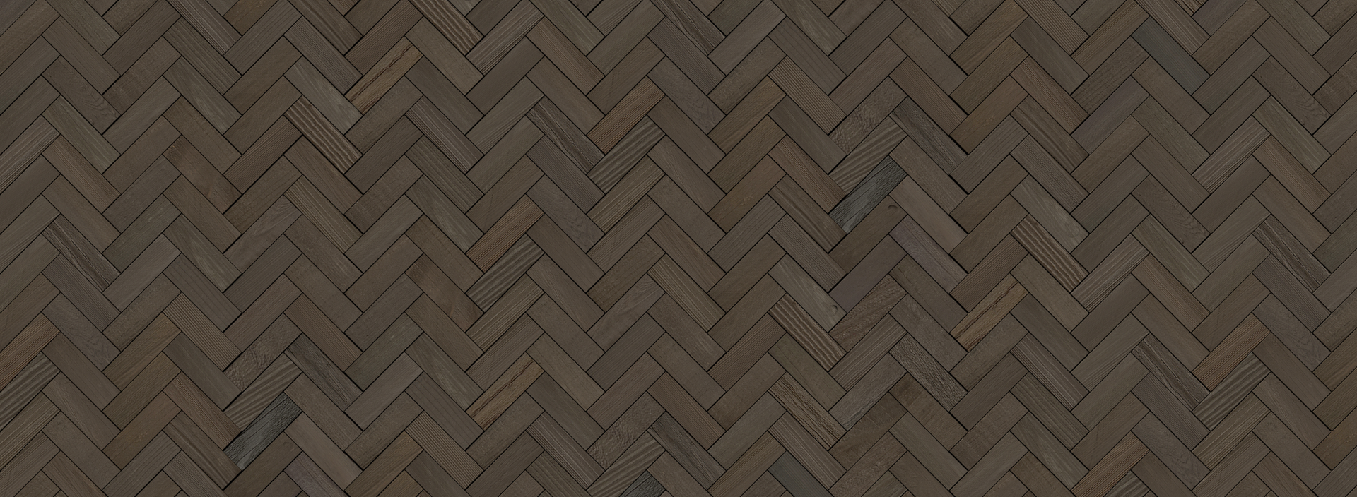 Dark natural wood planks arranged in a herringbone pattern creating a textured peel and stick feature wall background