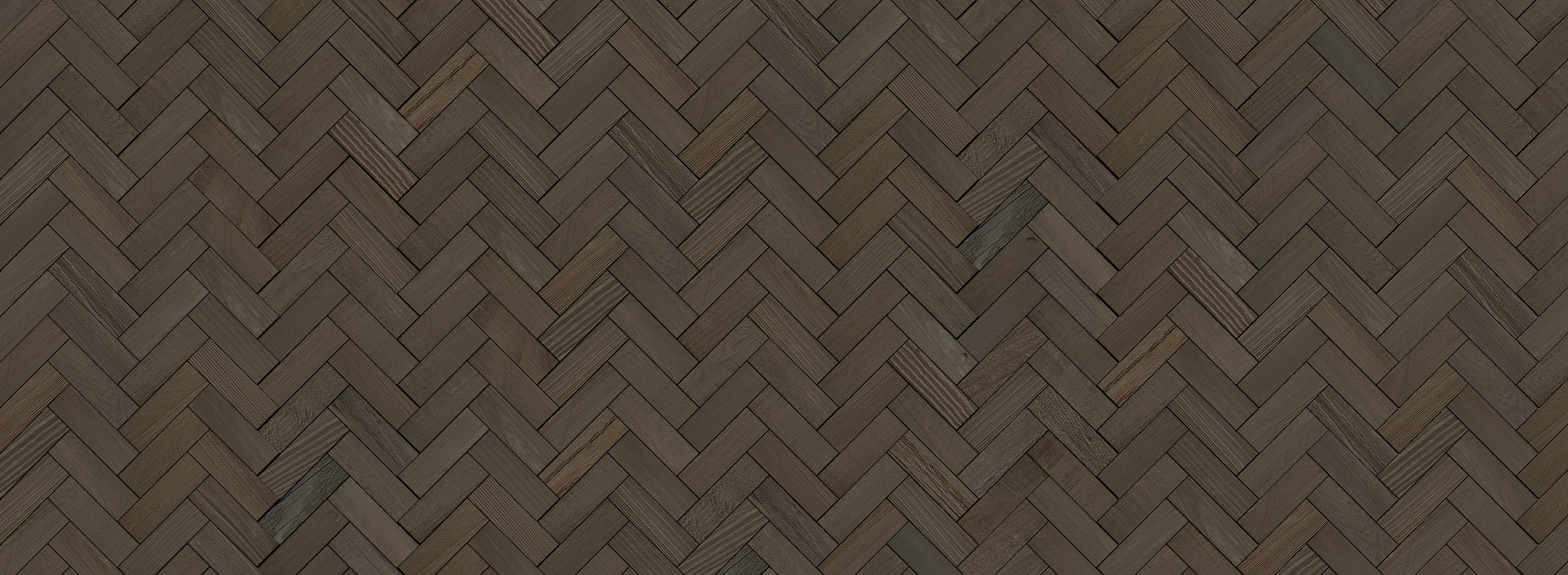 Dark natural wood planks arranged in a herringbone pattern creating a textured peel and stick feature wall background